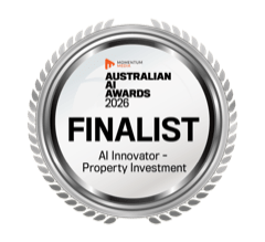 Australian AI Awards 2026 Finalist badge, AI Innovator, Property Investment